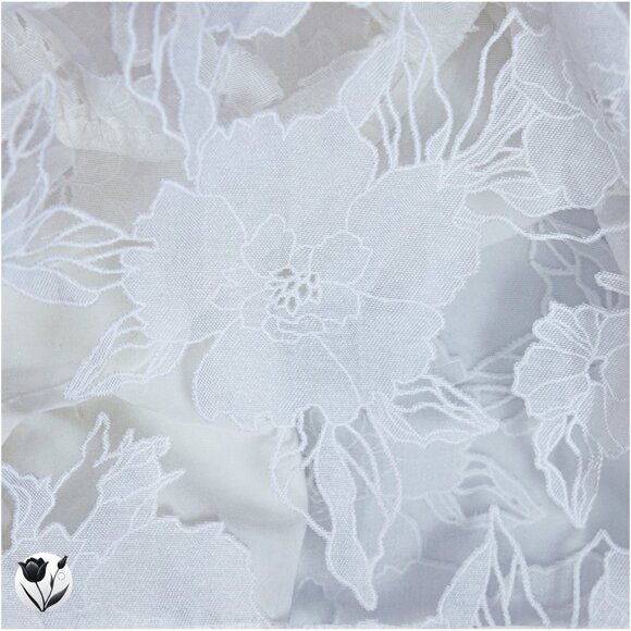 Lulus Dress Size S White Jacquard Organza Lace-Up Midi Floral Bridal - Picture 11 of 11